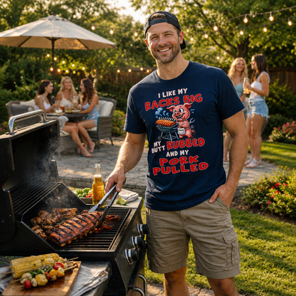 I Like My Racks Big My Butt Rubbed and My Pork Pulled T-Shirt The Devil's Pickle
