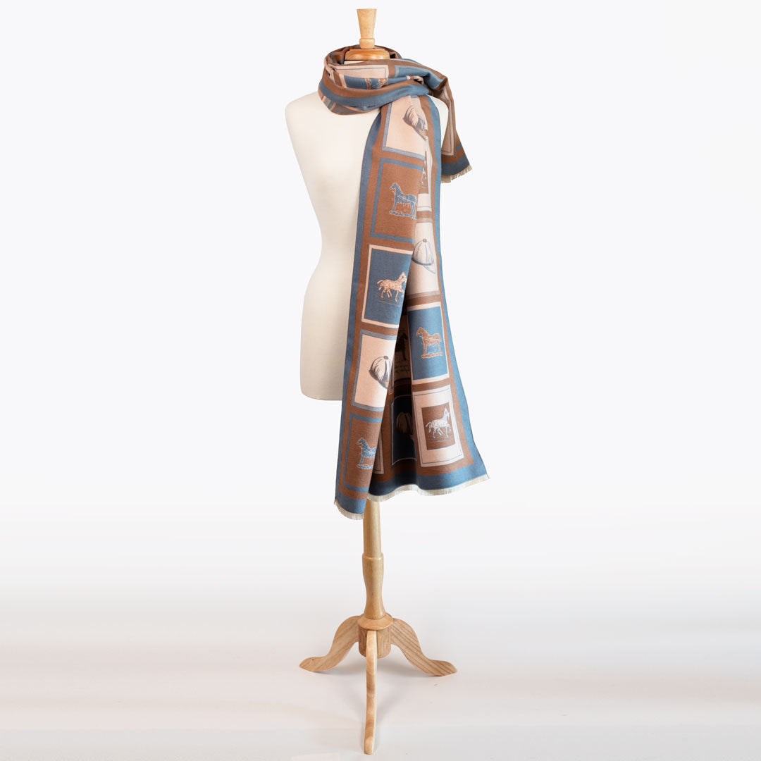 Hunt Club -  Equestrian Motif Luxe Shawl Urban-Equestrian