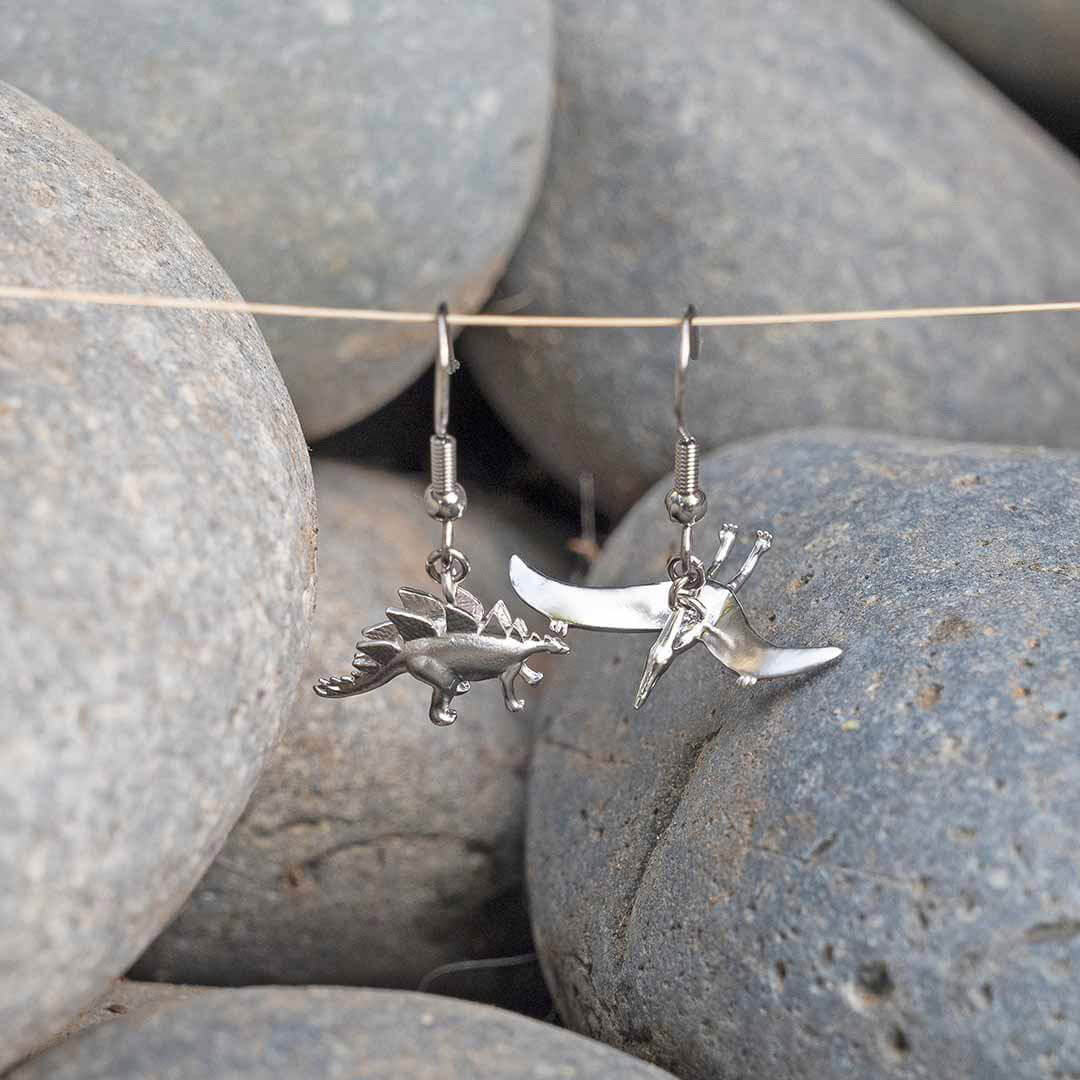 Pteradactyl & Stegosaurus Earrings Princess Awesome & Boy Wonder