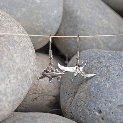 Pteradactyl & Stegosaurus Earrings Princess Awesome & Boy Wonder