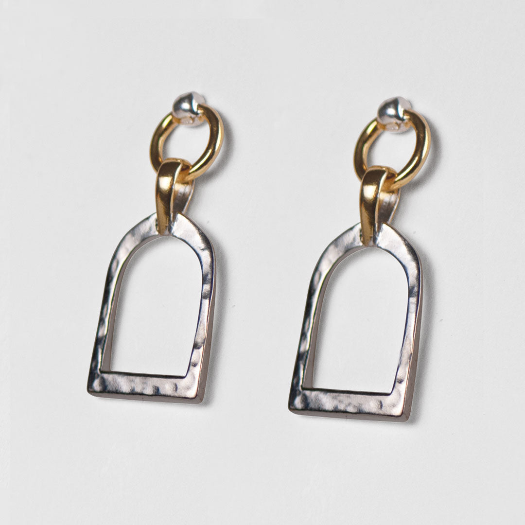 Denby - Riding Stirrup Earring in Two Tone Urban-Equestrian