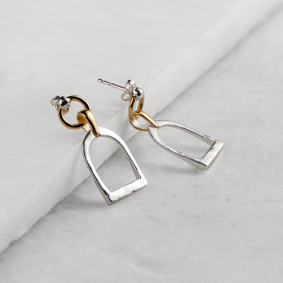 Denby - Riding Stirrup Earring in Two Tone Urban-Equestrian