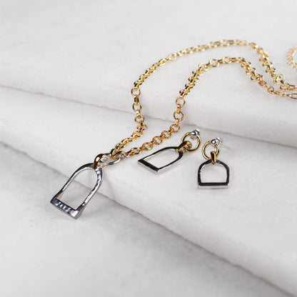 Denby - Riding Stirrup Earring in Two Tone Urban-Equestrian