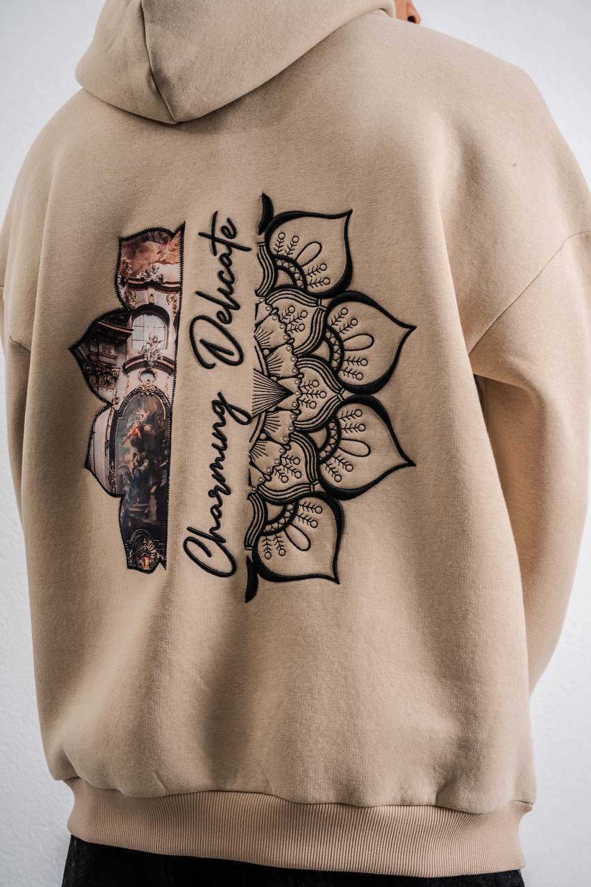 Street Style Oversize Hoodie – Unisex Hoodie with Artistic Baroque Print Withinblack