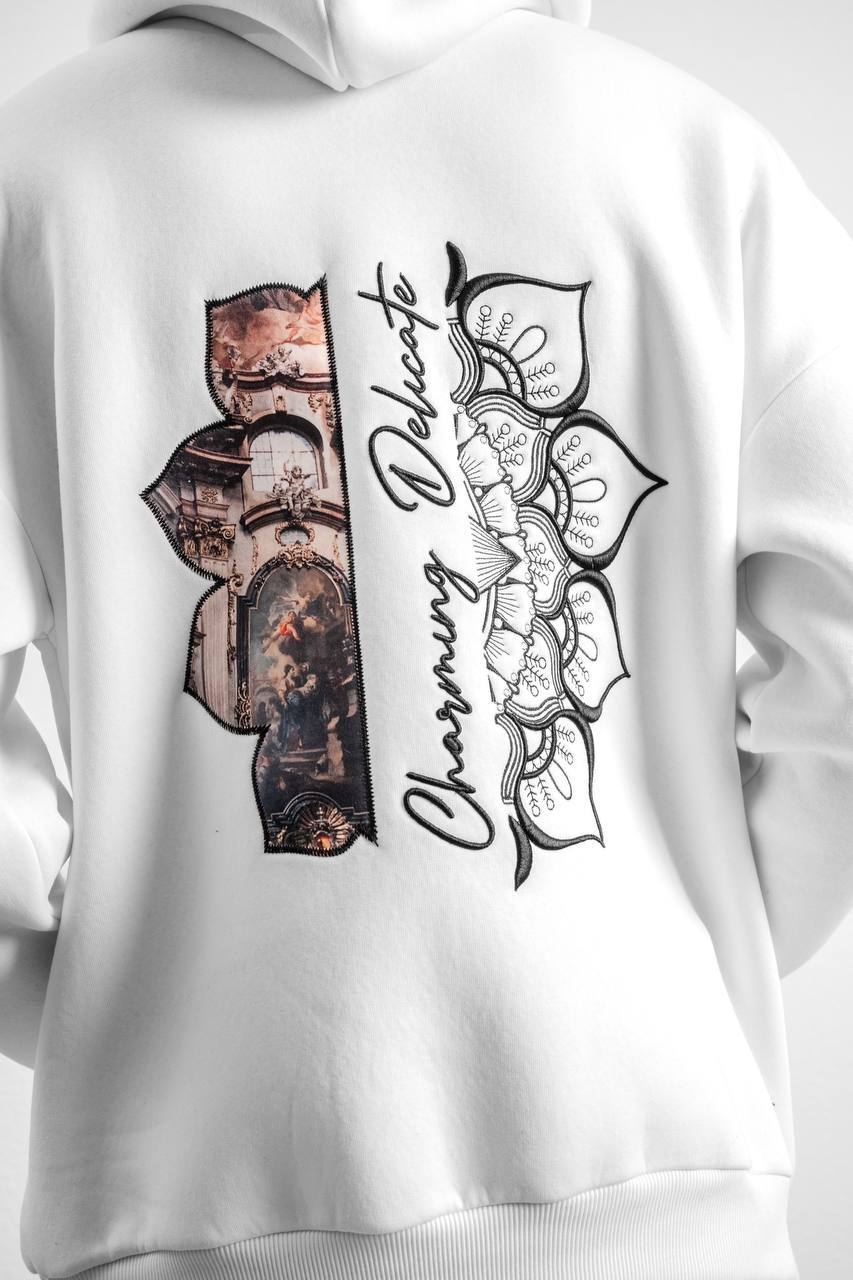 Street Style Oversize Hoodie – Unisex Hoodie with Artistic Baroque Print Withinblack