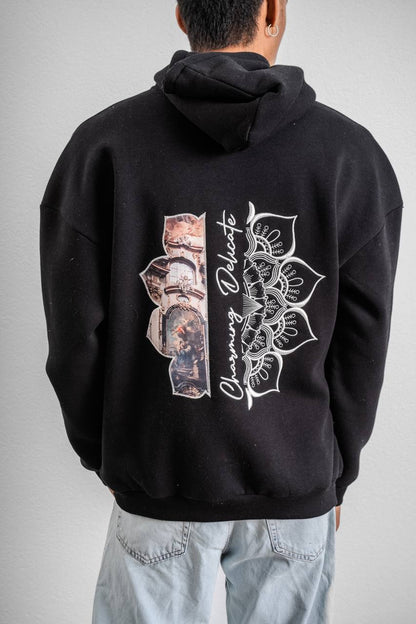 Street Style Oversize Hoodie – Unisex Hoodie with Artistic Baroque Print Withinblack