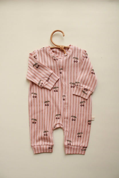 Cherry Striped Onesie Honey and Hive