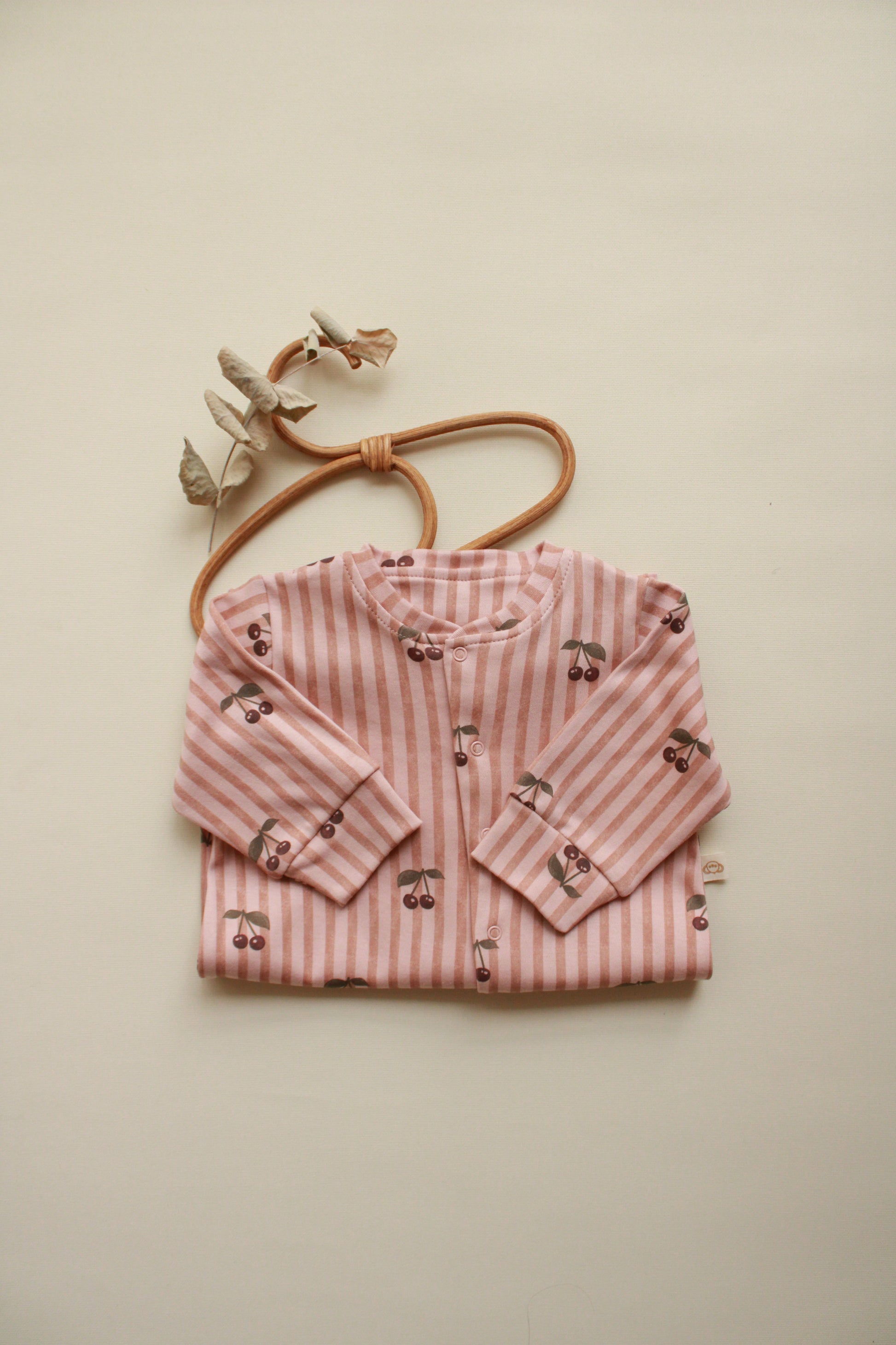 Cherry Striped Onesie Honey and Hive