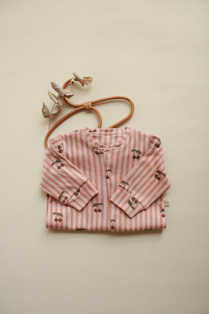 Cherry Striped Onesie Honey and Hive