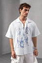 Striped Dog Print Shirt Withinblack