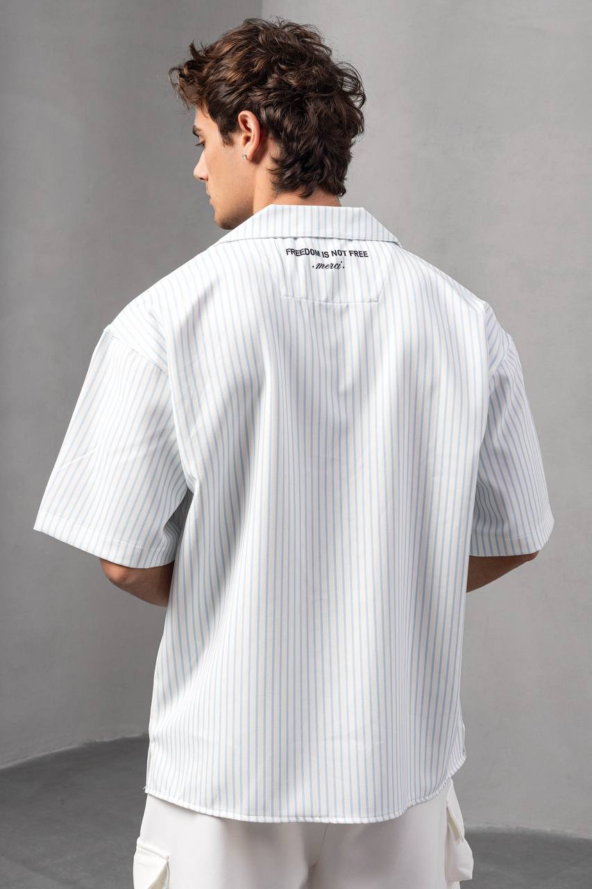 Striped Dog Print Shirt Withinblack