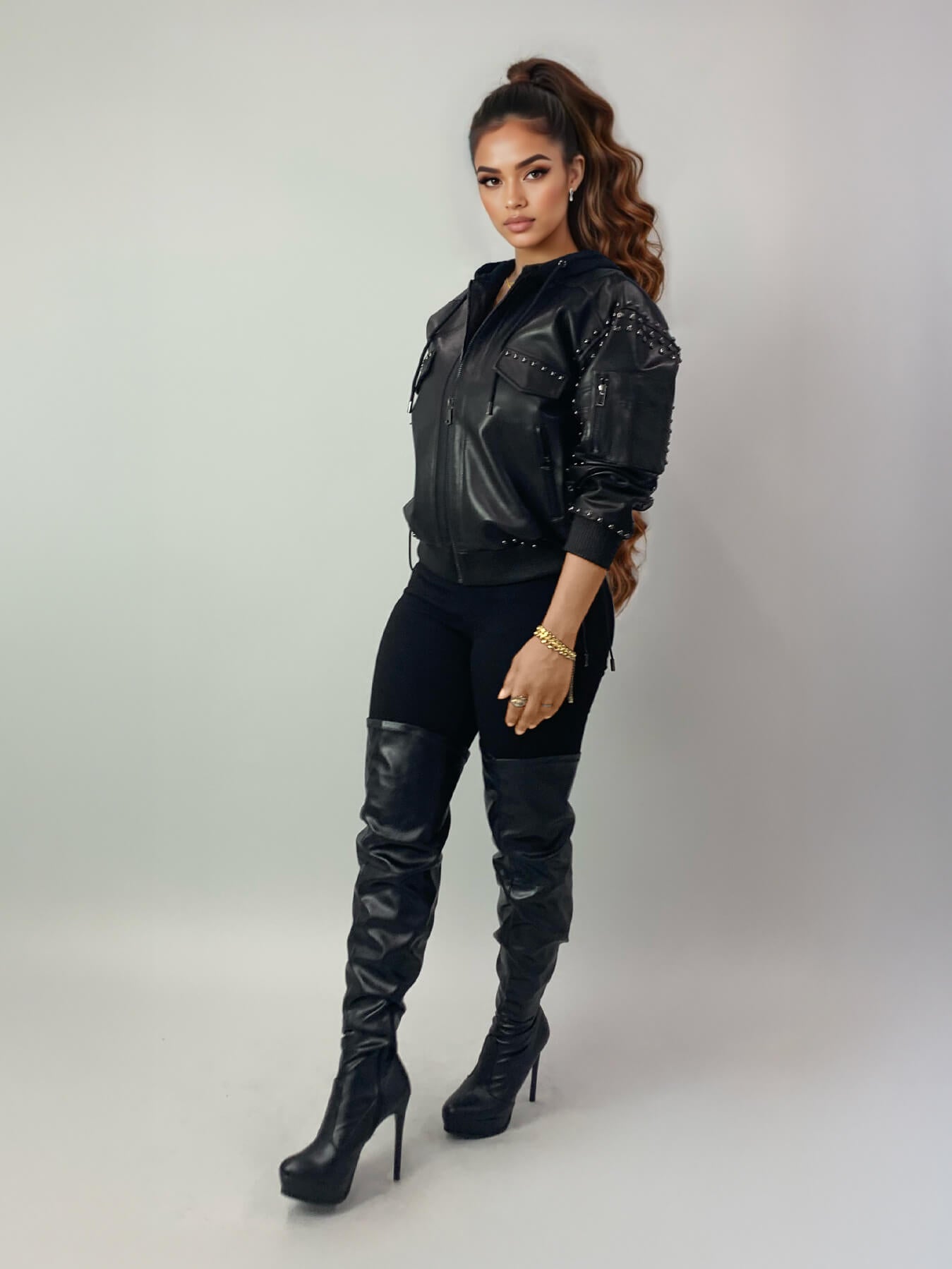 Leather Bomber Jacket Apple Bottom Jeans