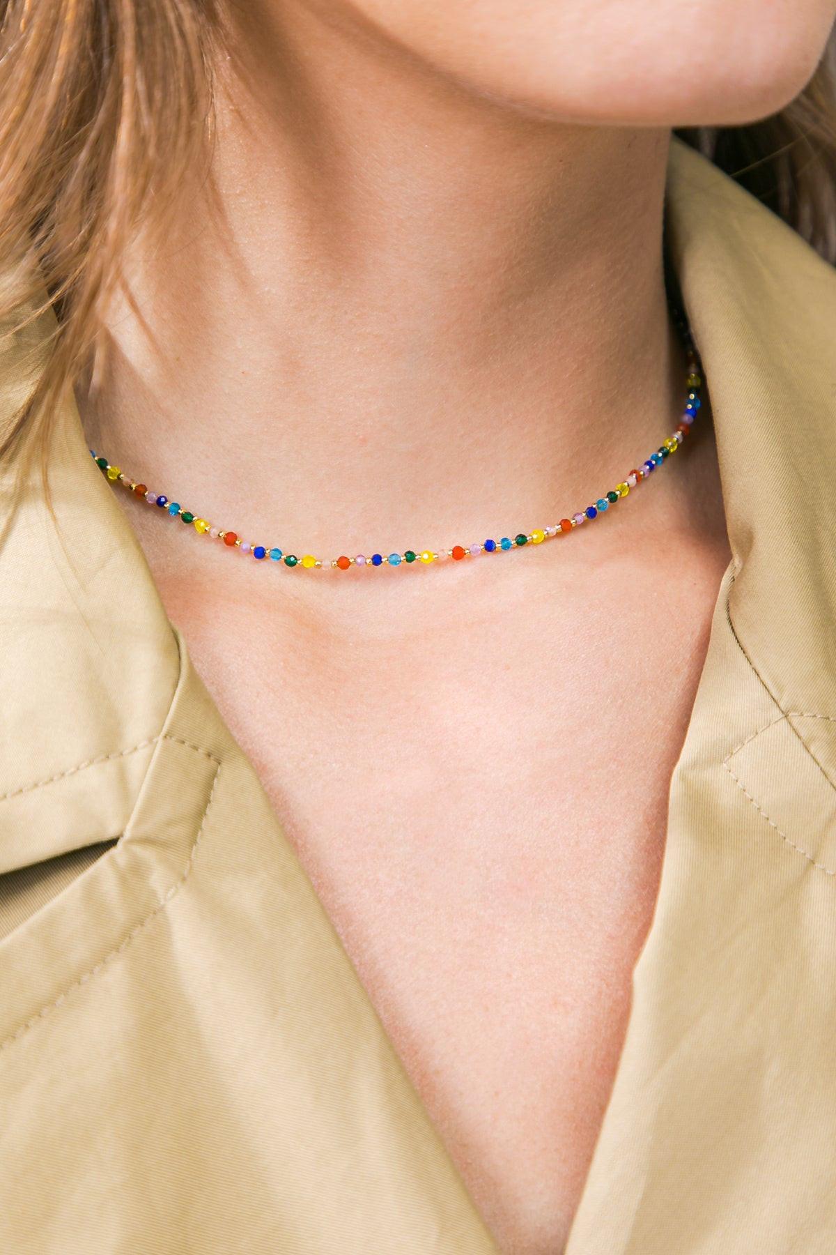 COLORED ENAMEL PEARL NECKLACE Flying Tomato