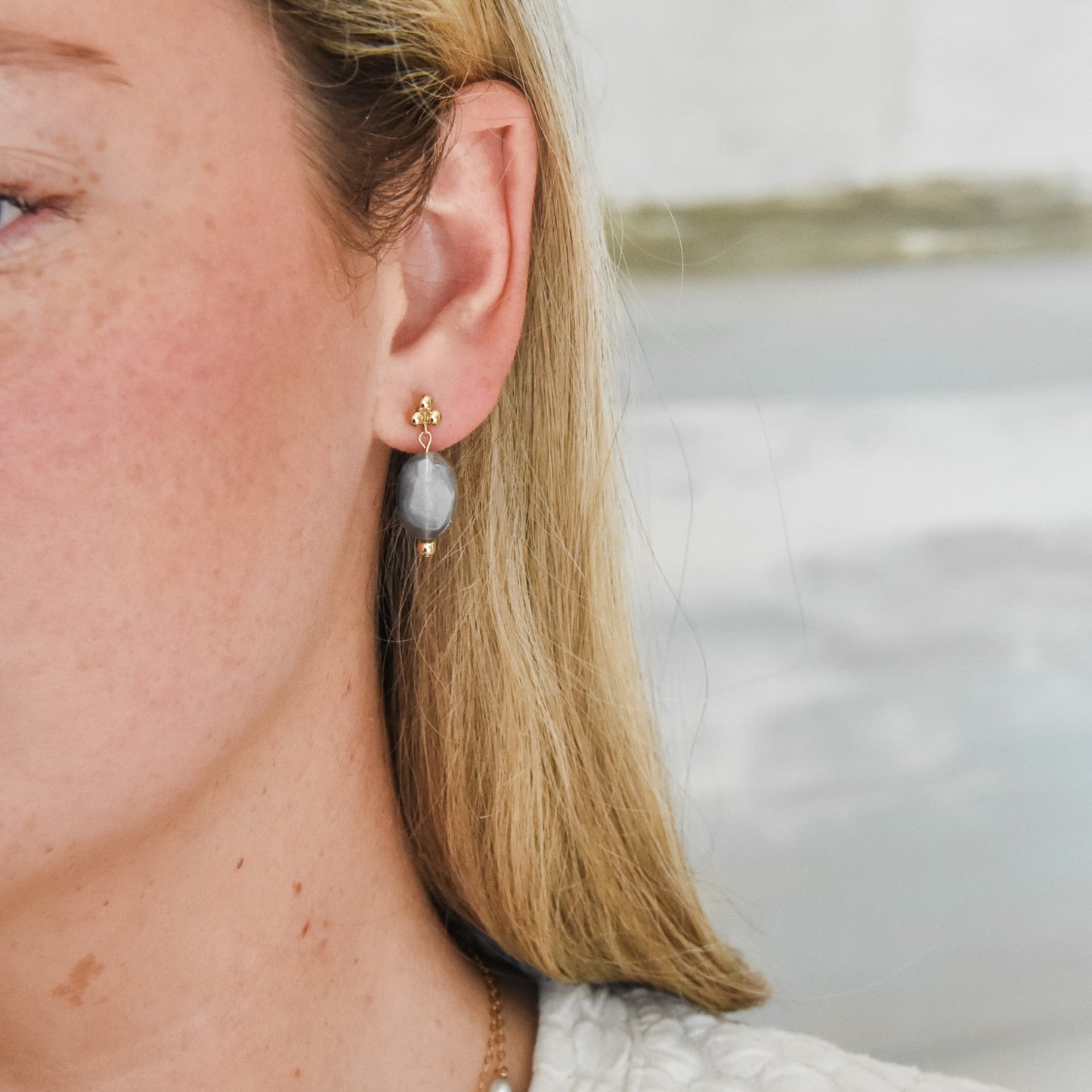 Cloudy Quartz Earrings Emily Anne Designs LLC