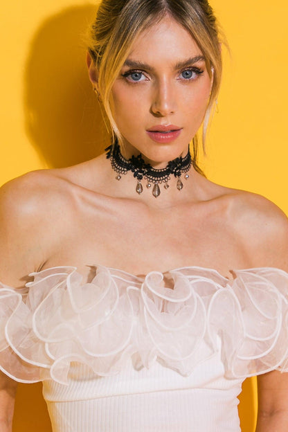 SEXY LACE PEARL CHOKER NECKLACE Flying Tomato