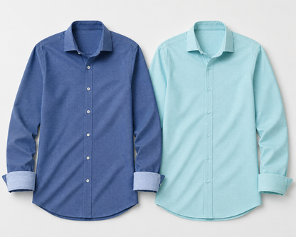 Studio Dot Dress Shirt 2-Pack -Royal Blue/Teal Buki