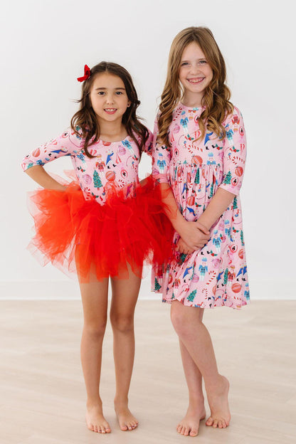 Sugarplum Fairy 3/4 Sleeve Pocket Twirl Dress
