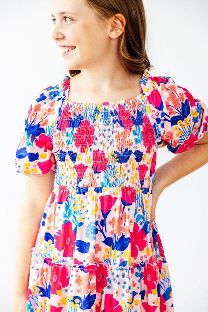 Sunshine Garden Smocked Ruffle Dress