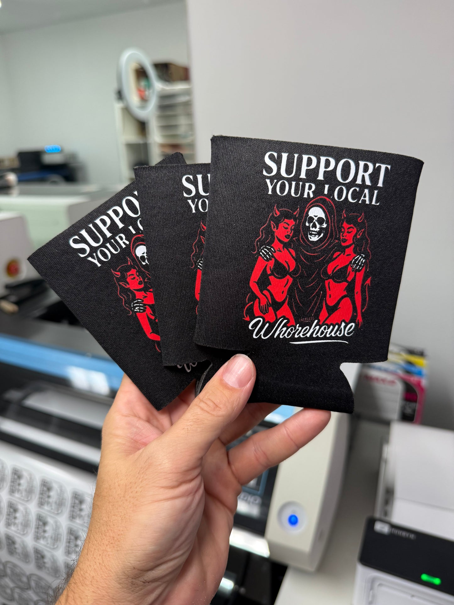 Support Your Local Whorehouse Koozie Luckless Outfitters