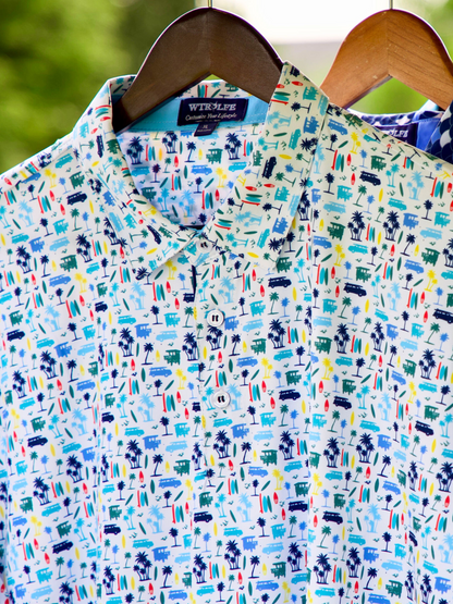 Surfs up Performance Polo White Water Life