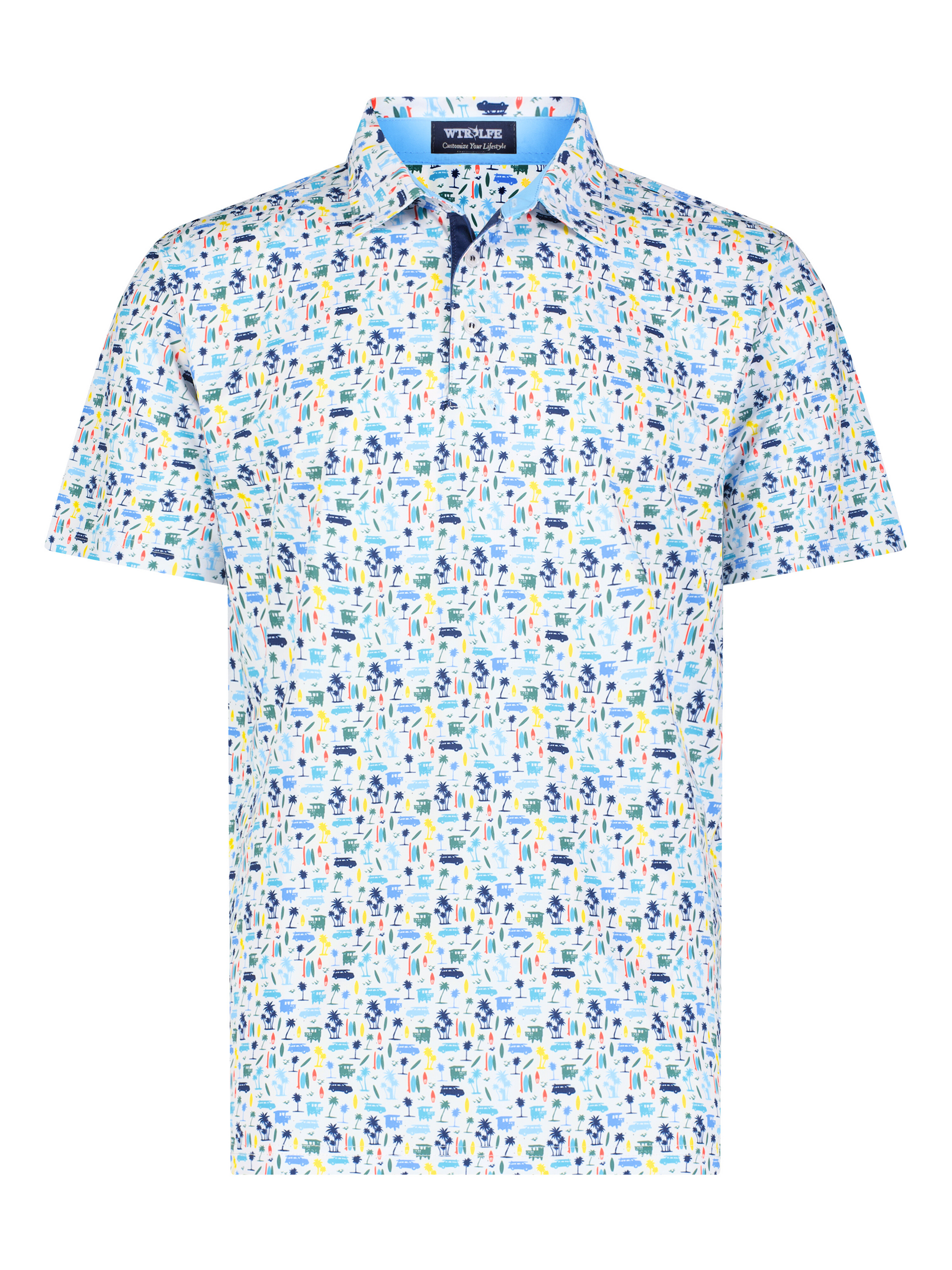 Surfs up Performance Polo White Water Life
