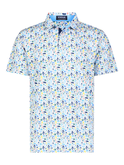 Surfs up Performance Polo White Water Life