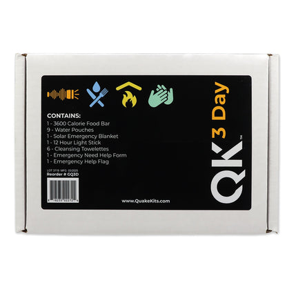 3 Day Quick Grab Kit | Quake Kits 72 Hour Bug Out Bag quakekits.com
