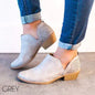 Women's Pointed Toe Short Boots with Thick Heels