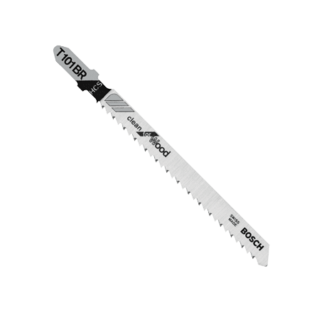 BOSCH T101BR 5 pc. 4 In. 10 TPI Reverse Pitch Clean for Wood T-Shank Jig Saw Blades VM Hardware