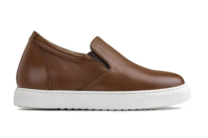CALTO - T1023 - 2.6 Inches Taller (Coffee Brown) - Lightweight Nappa Leather Loafer Tallmenshoes.com