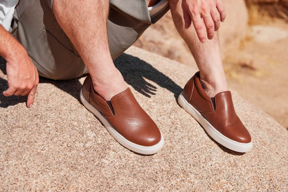 CALTO - T1023 - 2.6 Inches Taller (Coffee Brown) - Lightweight Nappa Leather Loafer Tallmenshoes.com