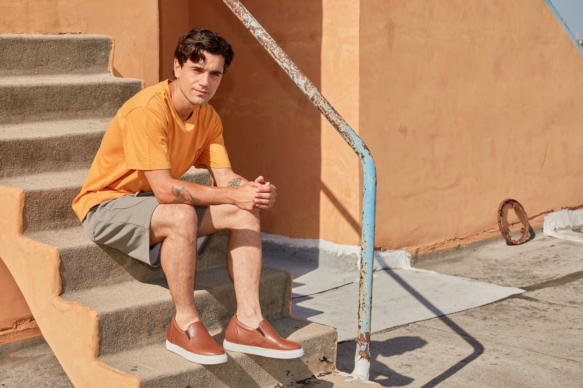 CALTO - T1023 - 2.6 Inches Taller (Coffee Brown) - Lightweight Nappa Leather Loafer Tallmenshoes.com