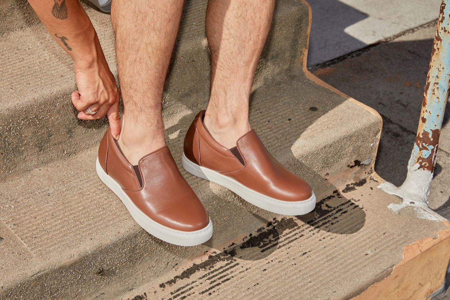 CALTO - T1023 - 2.6 Inches Taller (Coffee Brown) - Lightweight Nappa Leather Loafer Tallmenshoes.com