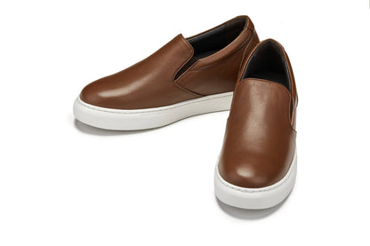 CALTO - T1023 - 2.6 Inches Taller (Coffee Brown) - Lightweight Nappa Leather Loafer Tallmenshoes.com