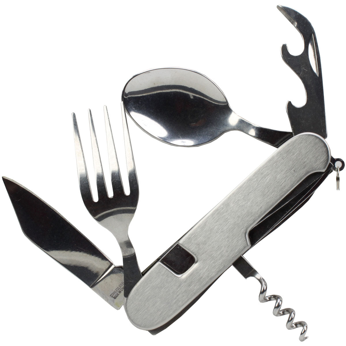 Knife Fork Spoon Combo Utility Tool with Can & Bottle Opener quakekits.com