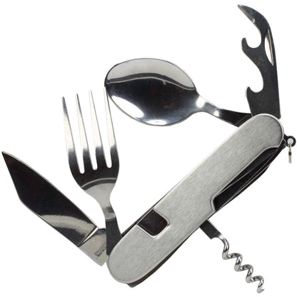 Knife Fork Spoon Combo Utility Tool with Can & Bottle Opener quakekits.com