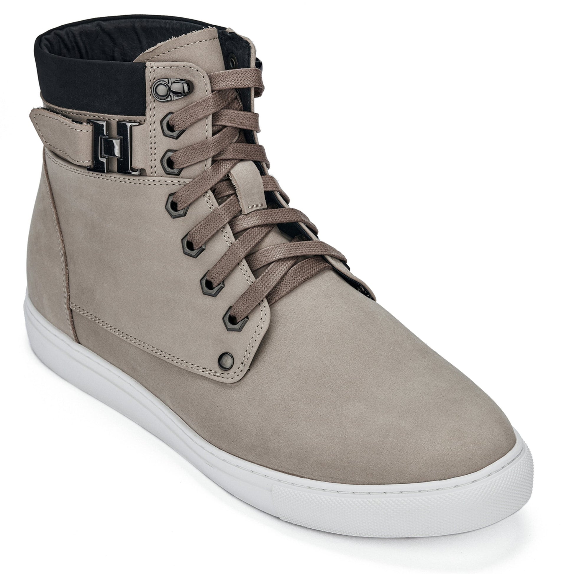 CALTO - T53122 - 2.6 Inches Taller (Taupe) - High top sneak-boot Tallmenshoes.com