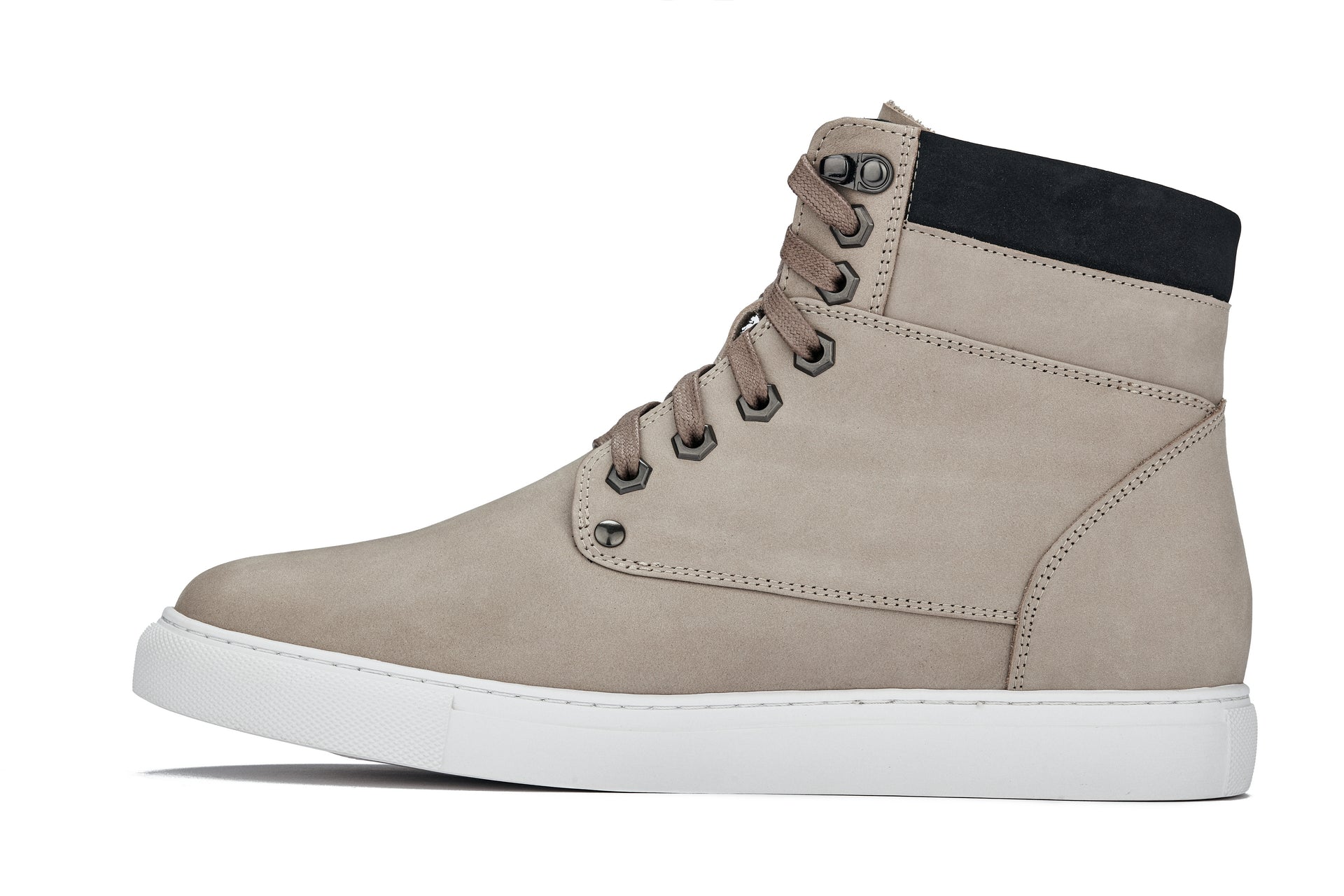 CALTO - T53122 - 2.6 Inches Taller (Taupe) - High top sneak-boot Tallmenshoes.com
