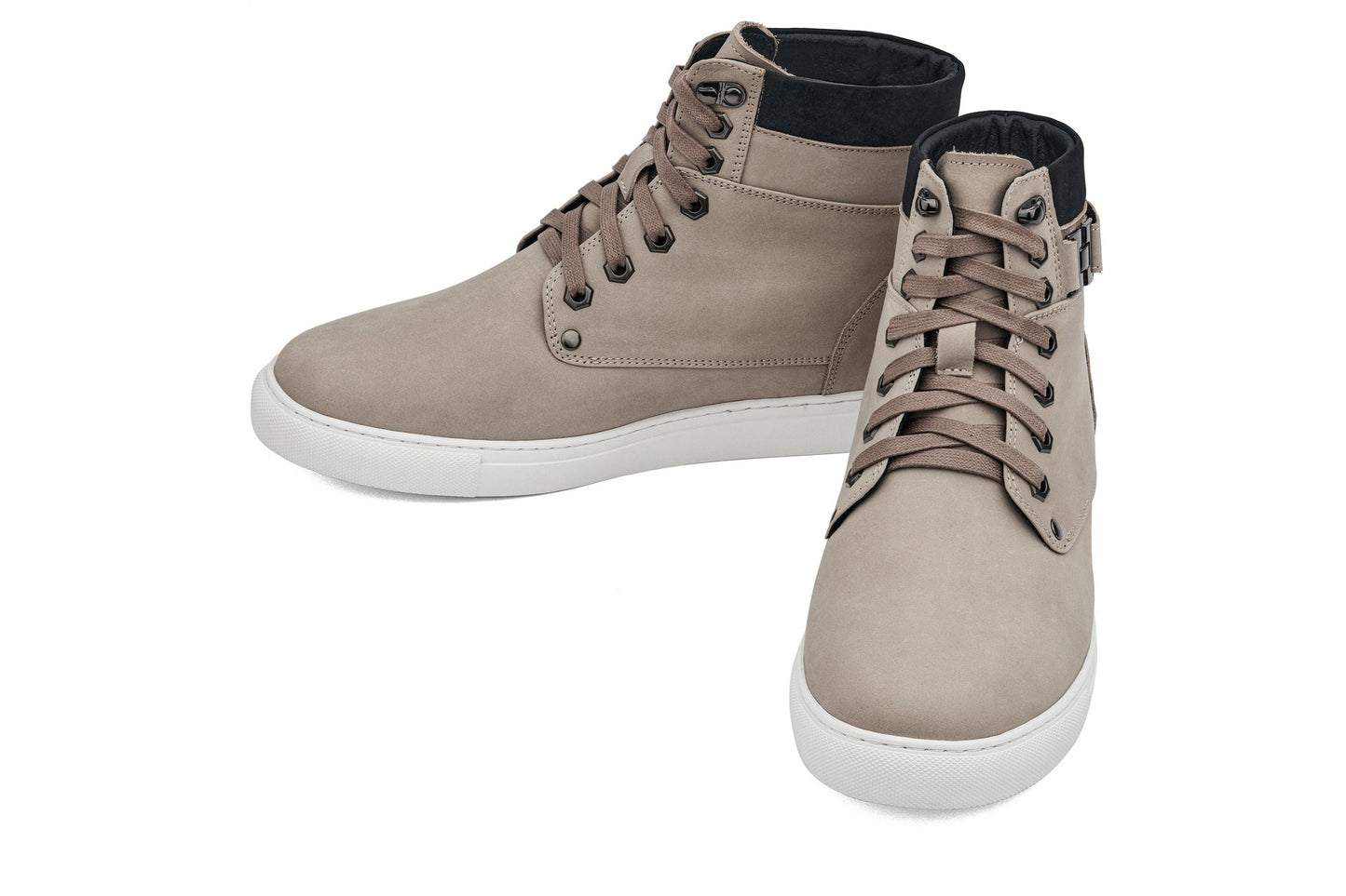 CALTO - T53122 - 2.6 Inches Taller (Taupe) - High top sneak-boot Tallmenshoes.com