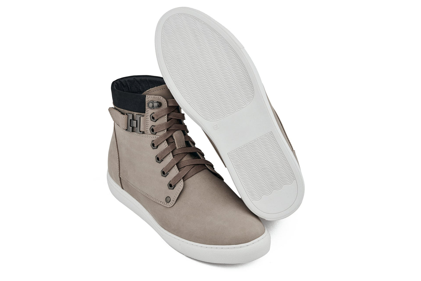 CALTO - T53122 - 2.6 Inches Taller (Taupe) - High top sneak-boot Tallmenshoes.com