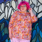 Groovy Mushroom 3/4 Sleeve Tee in Sunset Blue Platypus Clothing