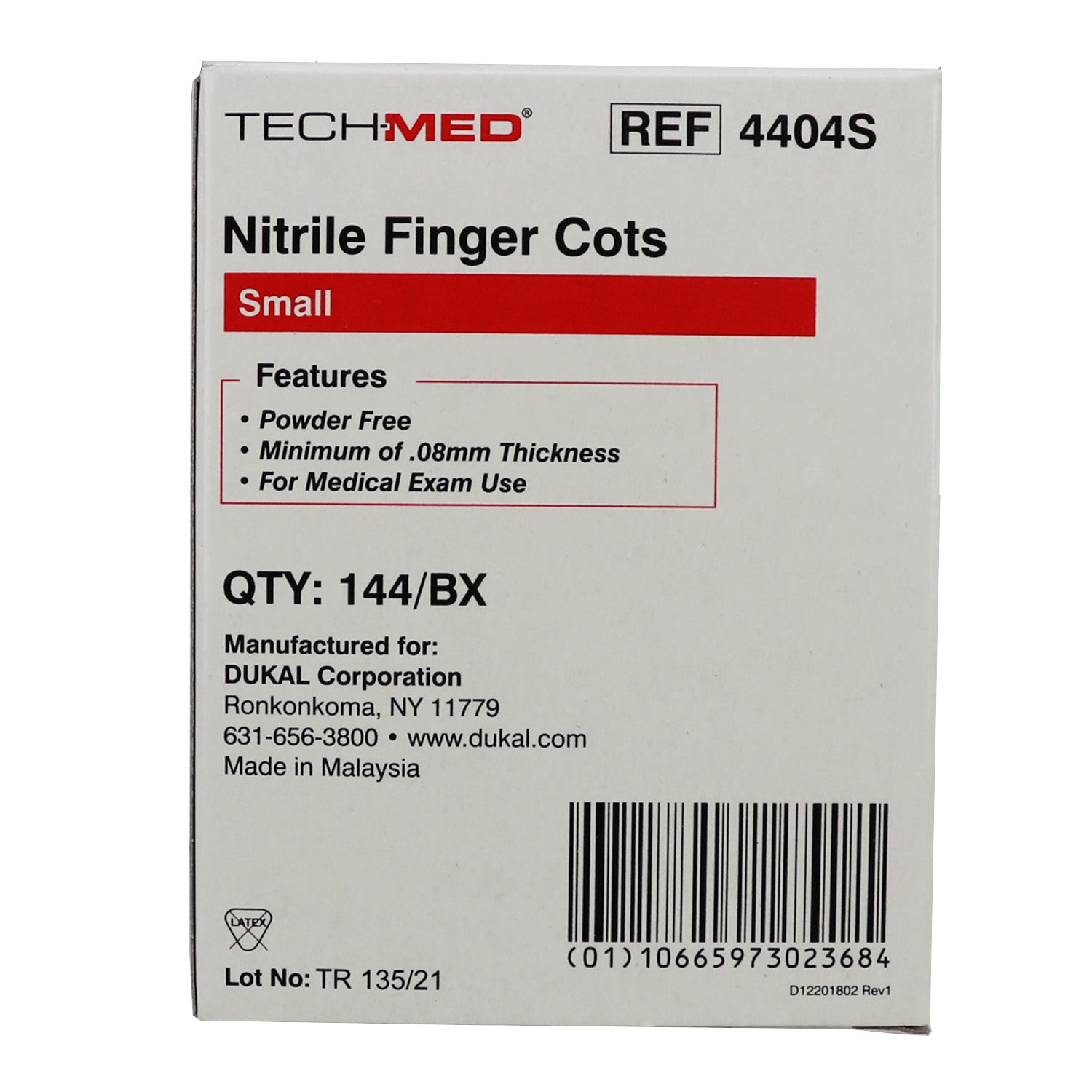 Latex Free Finger Cots - Small, Box of 144 quakekits.com