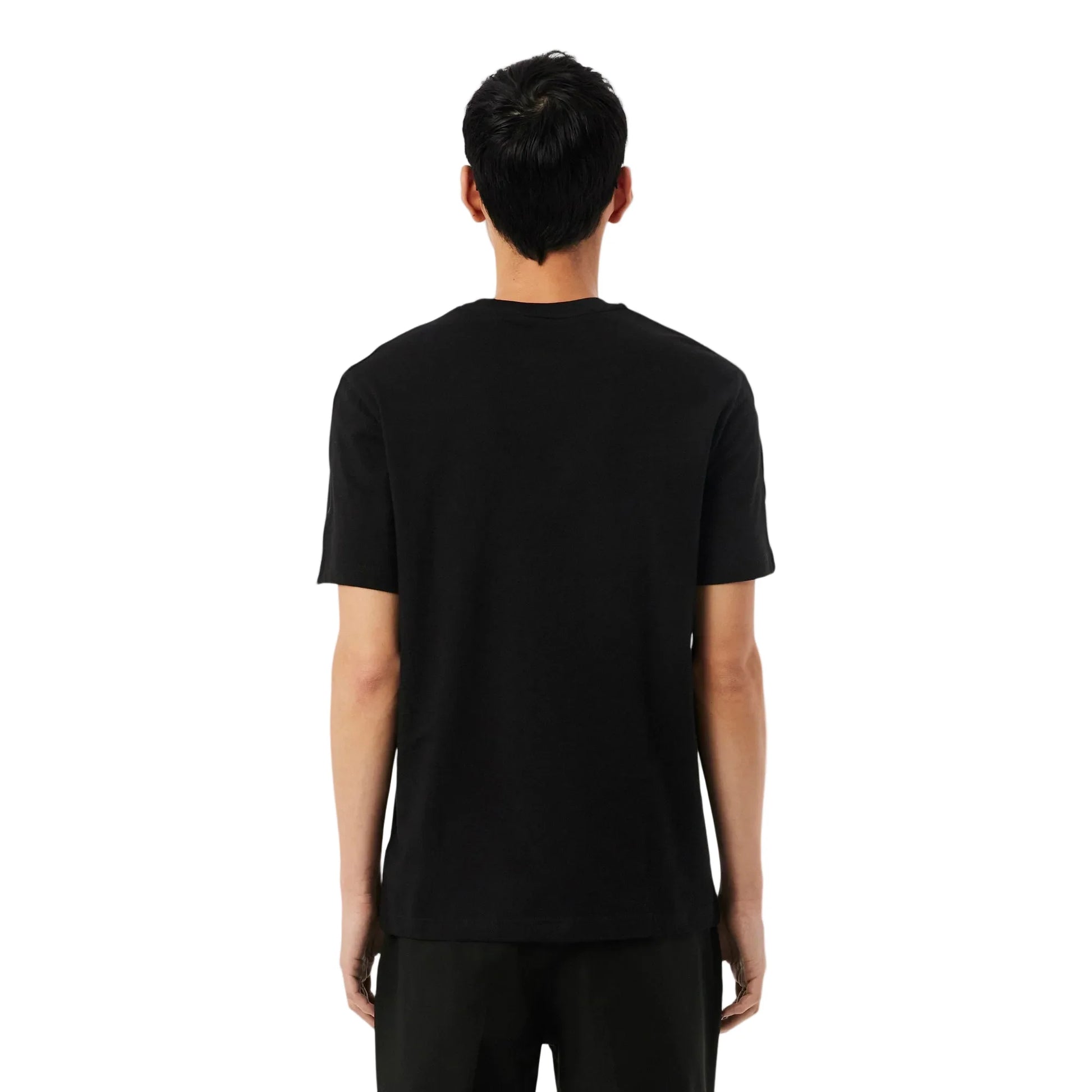 Lacoste Branded Stripe Band Tee - Black Denim Exchange