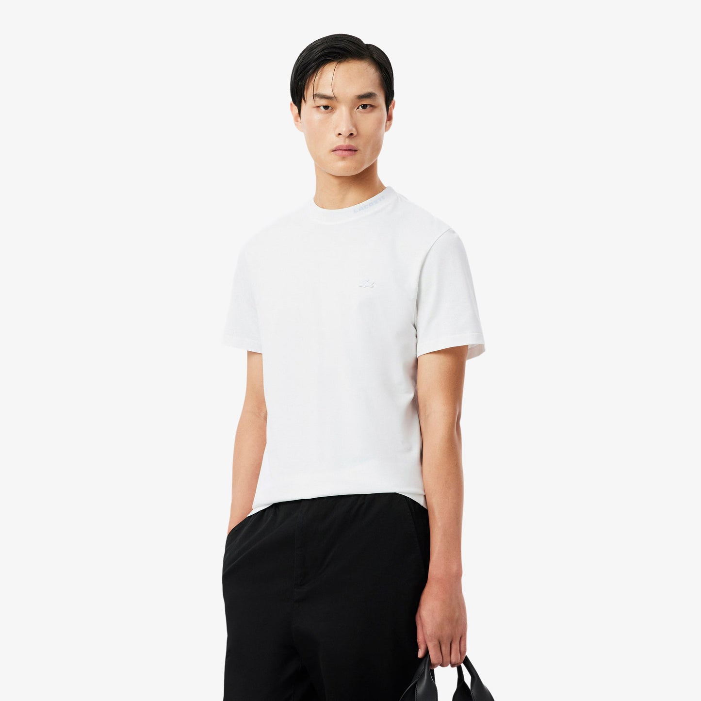 Lacoste Branded Pique Tee - White Denim Exchange