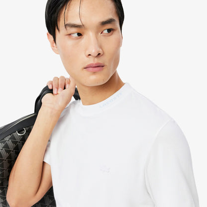 Lacoste Branded Pique Tee - White Denim Exchange