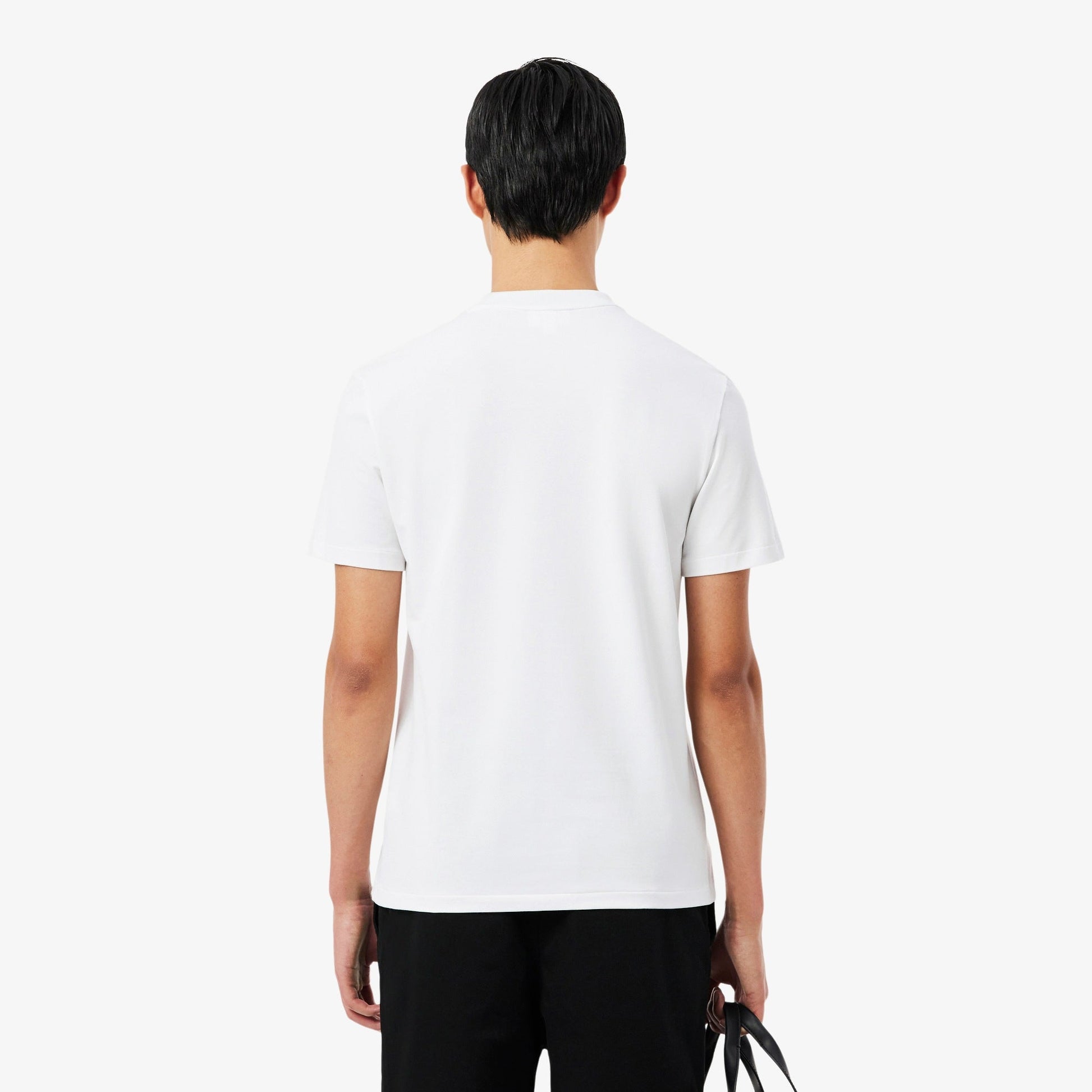 Lacoste Branded Pique Tee - White Denim Exchange