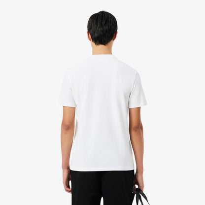 Lacoste Branded Pique Tee - White Denim Exchange