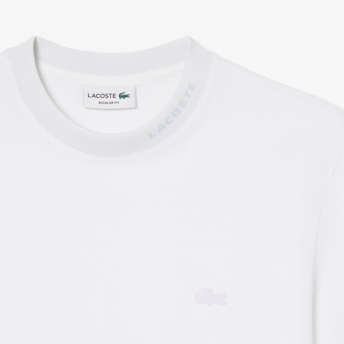 Lacoste Branded Pique Tee - White Denim Exchange