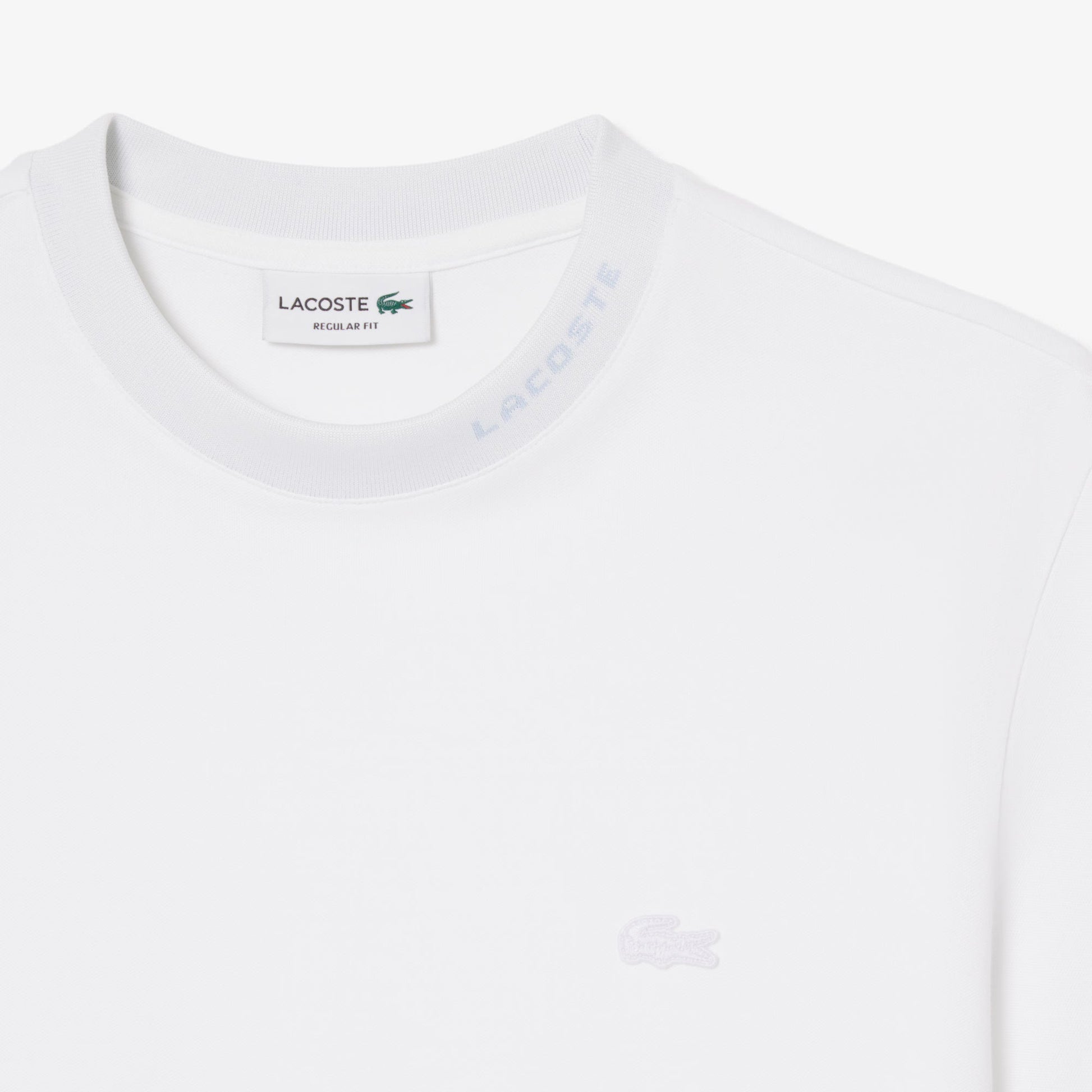 Lacoste Branded Pique Tee - White Denim Exchange