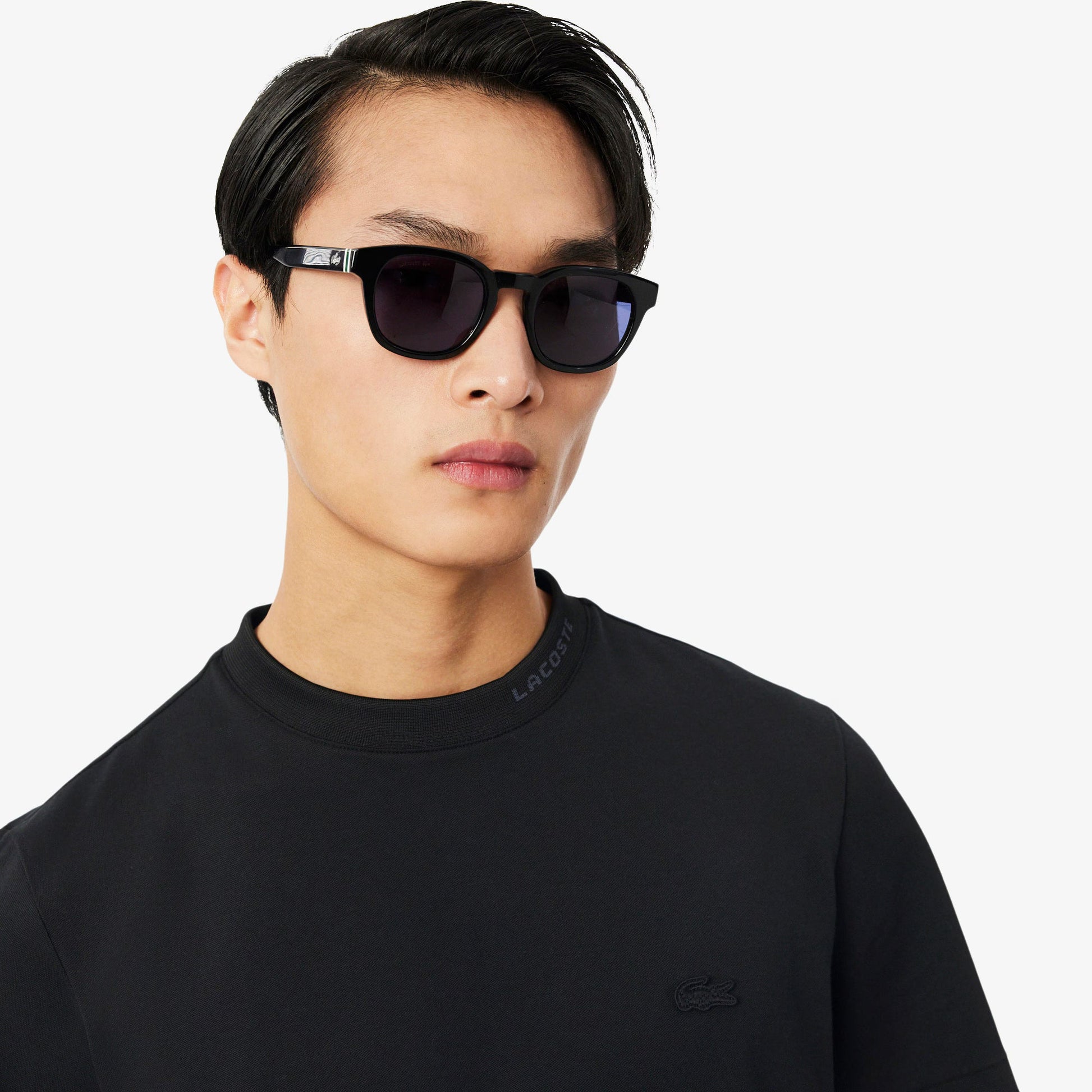 Lacoste Branded Pique Tee - Black Denim Exchange